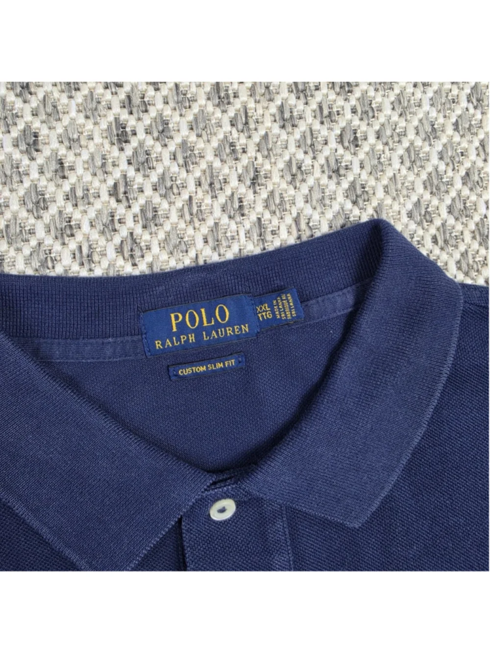 Polo Ralph Lauren Big Pony Polo Shirt Men’s XXL Navy Custom Slim Fit #3 Cotton